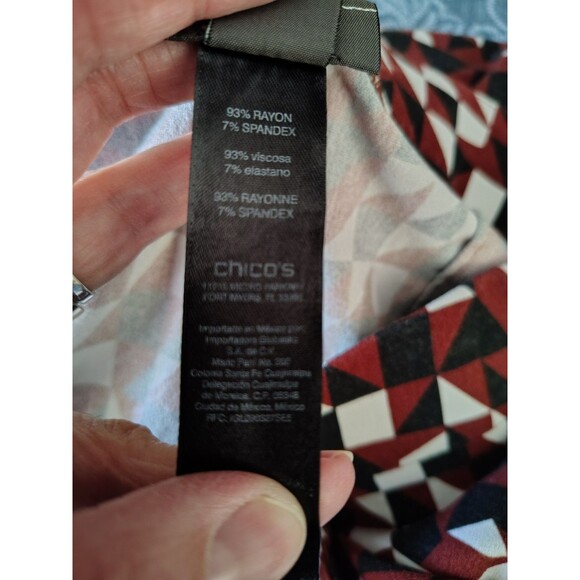 Travelers Collection By Chico's Geo Crepe Knit Ankle Pants Size 1 US M - Picture 8 of 11